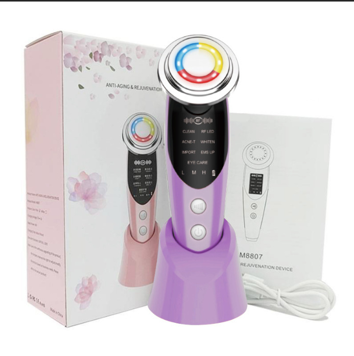 Cross-border best-selling red and blue light import and warming import device with 7 modes, microcurrent, and ultrasonic beauty import device