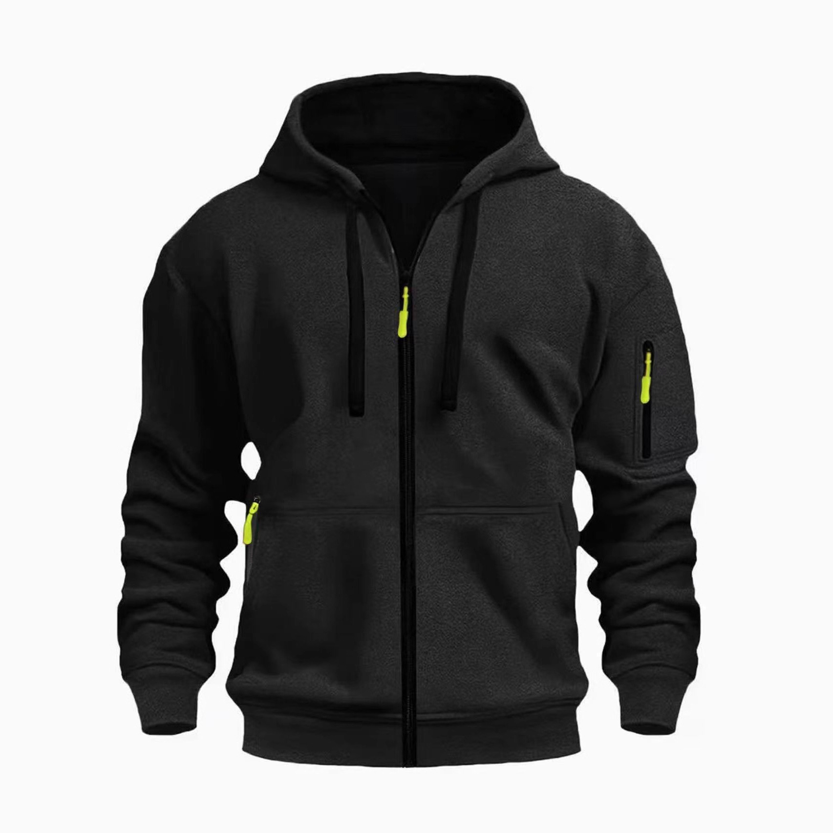 2025 New cross-border European-style autumn and winter men's hoodies with zipper hoodies and sporty casual cardigans