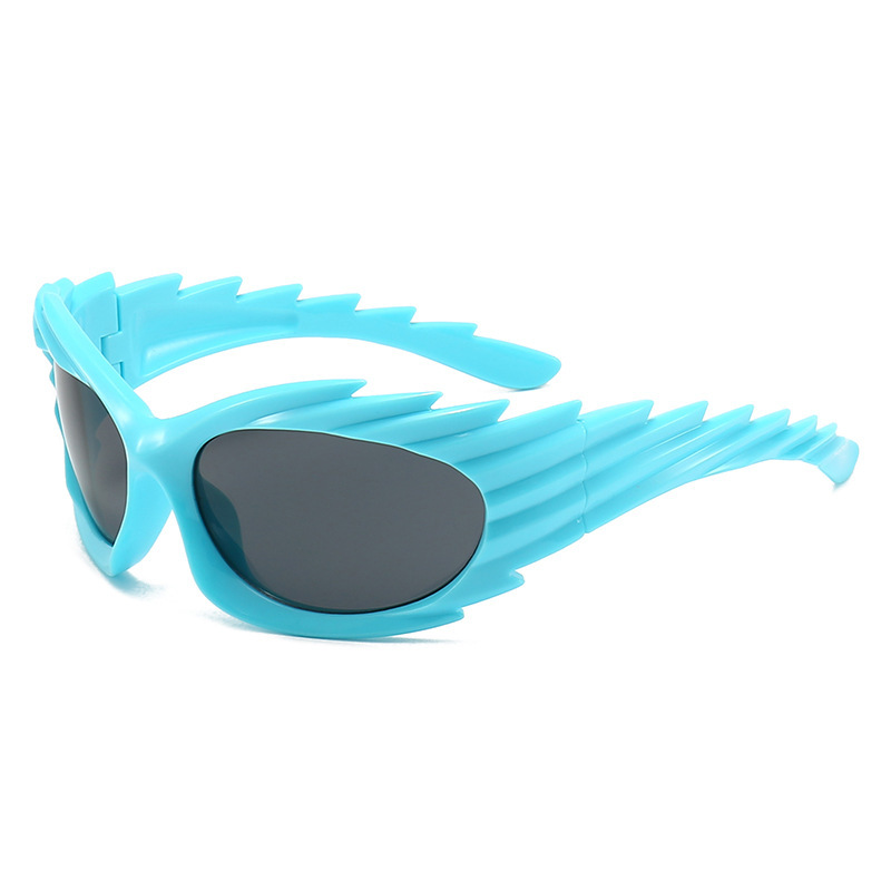 A627 Stylish Winged Cycling Sunglasses, Trendy Instagram-worthy Women's Spiked Hedgehog Sunglasses, Y2K Sunglasses