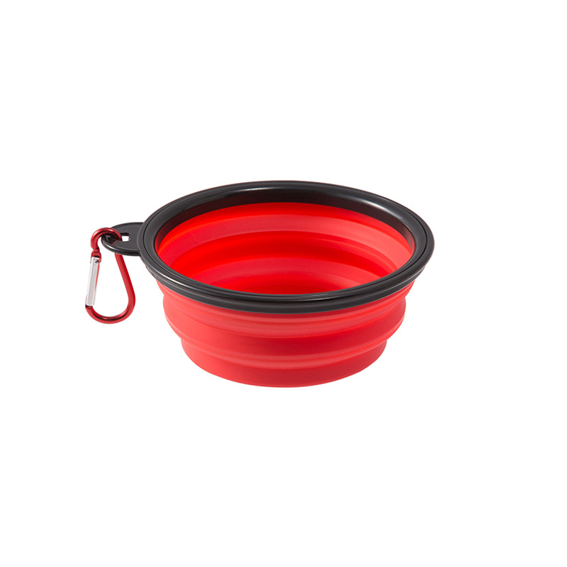 Pet supplies: two-in-one food bowl, dog bowl, drinking bowl, silicone folding bowl, portable outdoor travel telescopic bowl