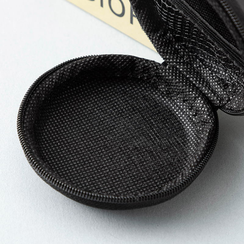 Portable round EVA earphone case, Bluetooth earphone storage box, data cable storage box, zippered bag