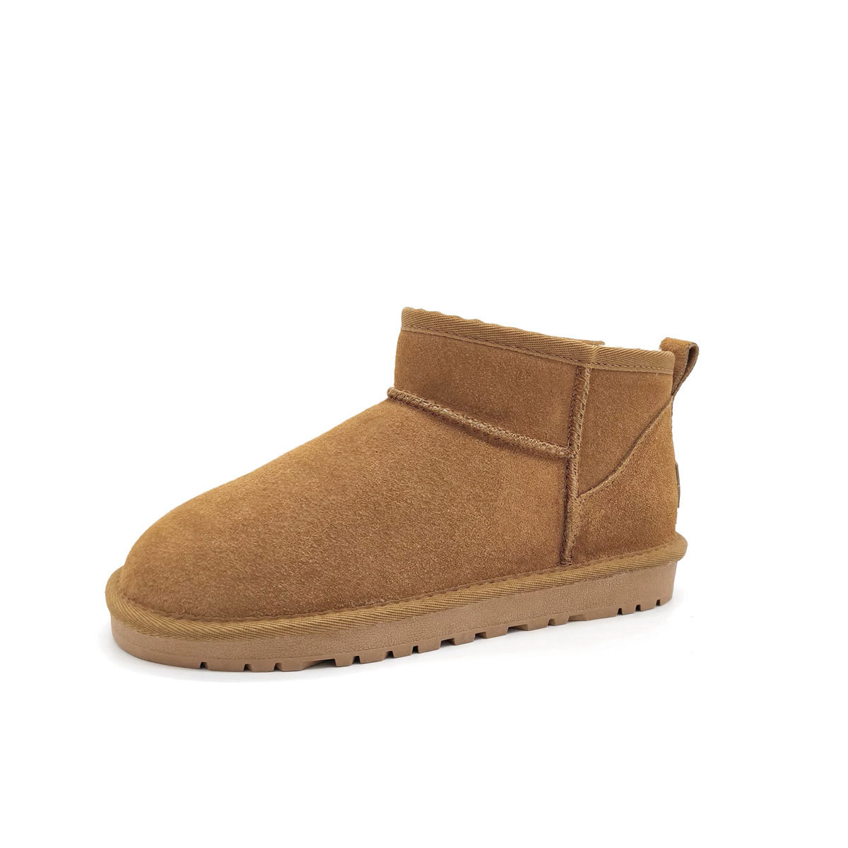 New winter snow boots for women, mini mini winter rain short cotton shoes with fleece cowhide, versatile short boots in stock