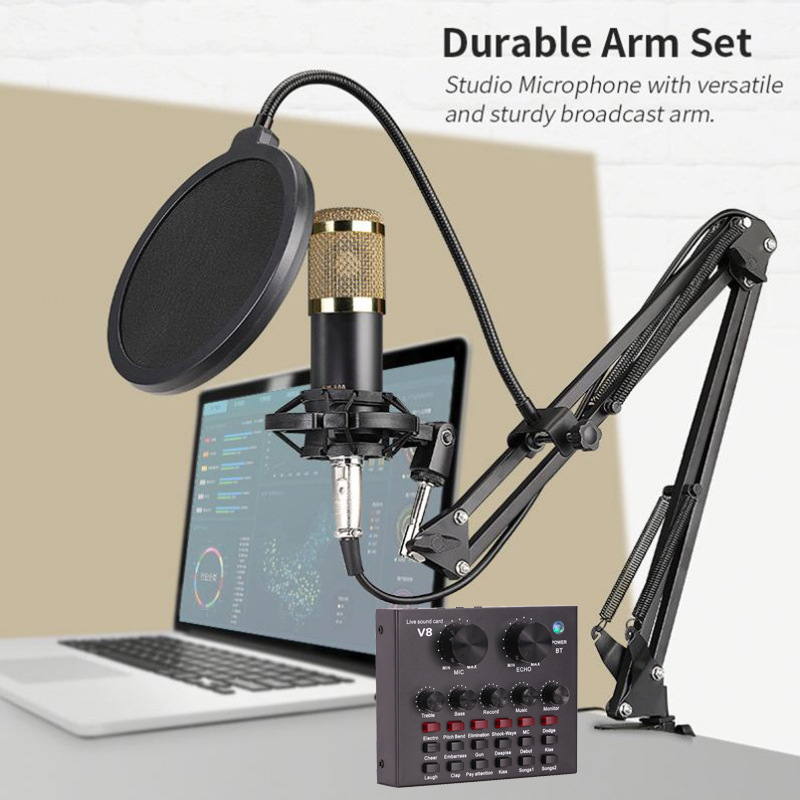 V8 sound card and BM800 microphone kit available on Amazon LAZADASHOPEE, Southeast Asia cross-border e-commerce platform.