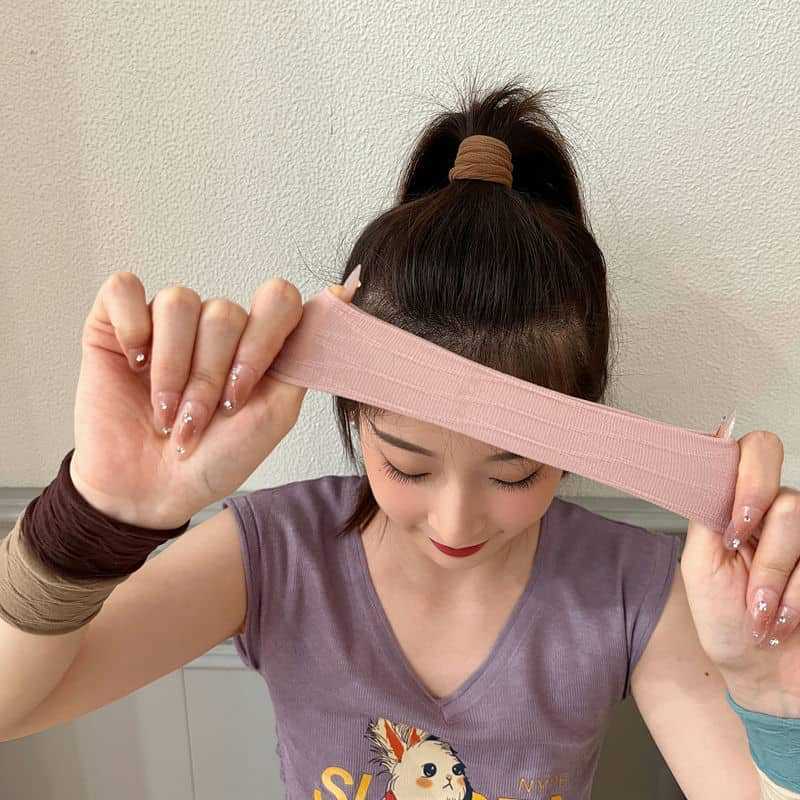 New Arrival ~ Jacquard High Elastic Durable Korean Style Hair Tie, High-End Fabric Hair Tie, Versatile High Ponytail Hair Rope