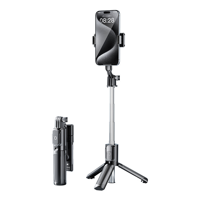 Mini selfie stick, mobile phone photography and live streaming all-in-one telescopic stand, portable handheld photography selfie stick tripod