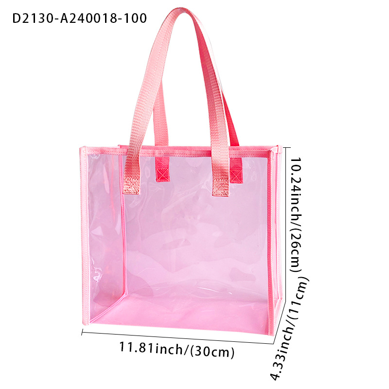 Cross-border hot-selling PVC tote bags, shopping bags, waterproof bathing and swimming beach transparent backpacks, study and exam bags