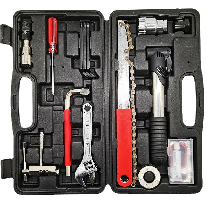 44-piece Bicycle Repair Tool Kit, Large Tool Set, Mountain Bike Repair Tool Multi-functional Combination Set