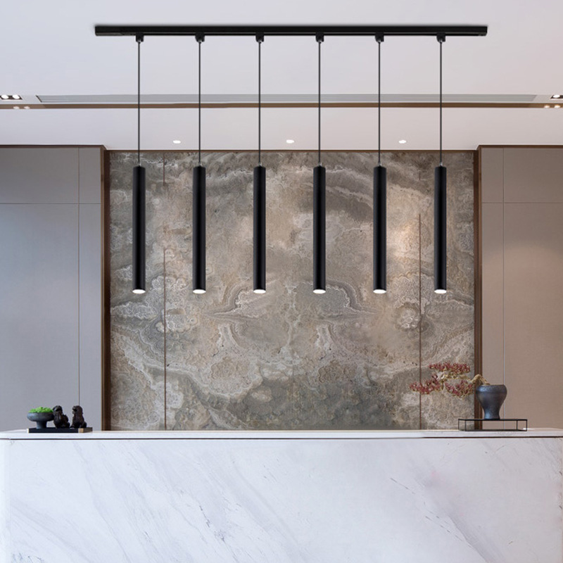 led hanging line spotlights, surface-mounted downlights, hole-free circular restaurant chandeliers, commercial office corridor track spotlights