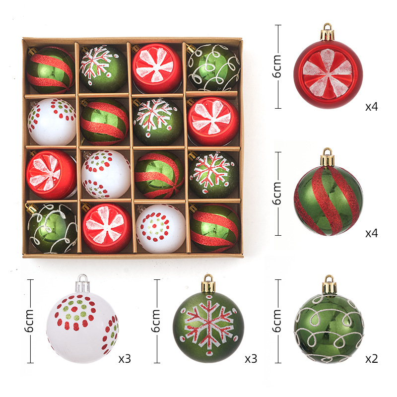 44 sets of Christmas decorations, electroplated and painted balls, new Christmas balls, Christmas tree ornaments, cross-border Christmas balls