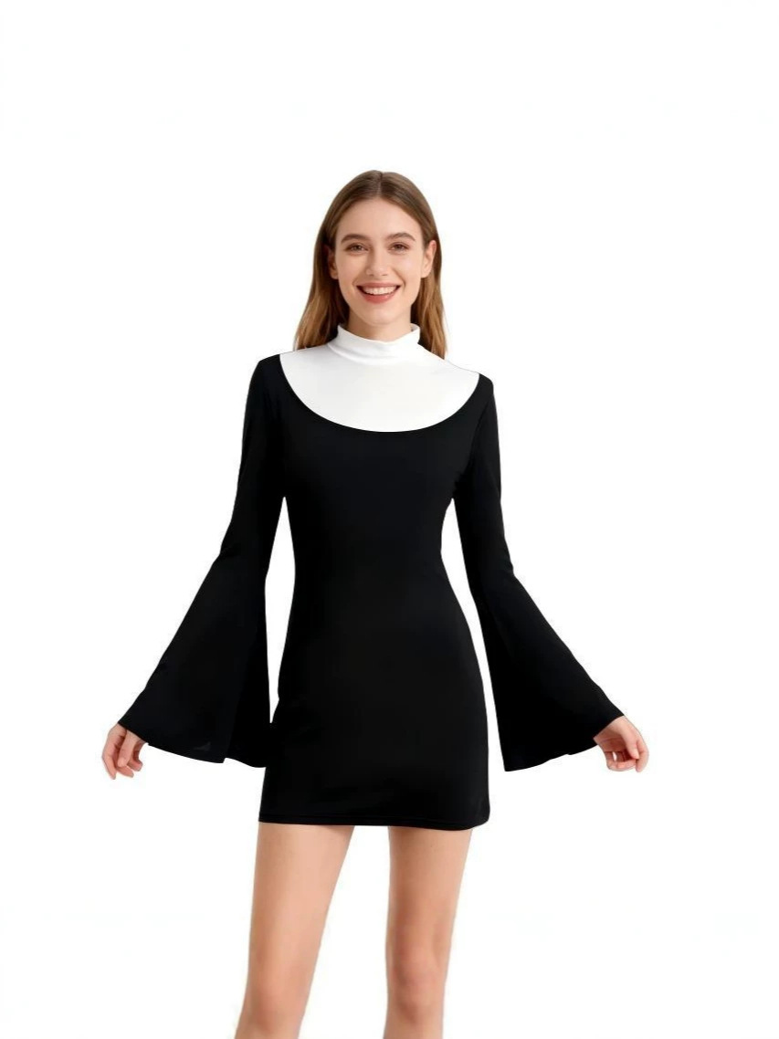 Cross-border nun costume mid-length cosplay nun dress game cartoon role-playing stage performance costume
