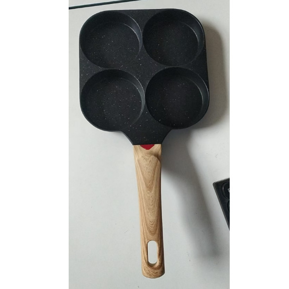 Cross-border egg frying pan, four-hole breakfast egg hamburger pan, non-stick pan, new household steak egg frying pan