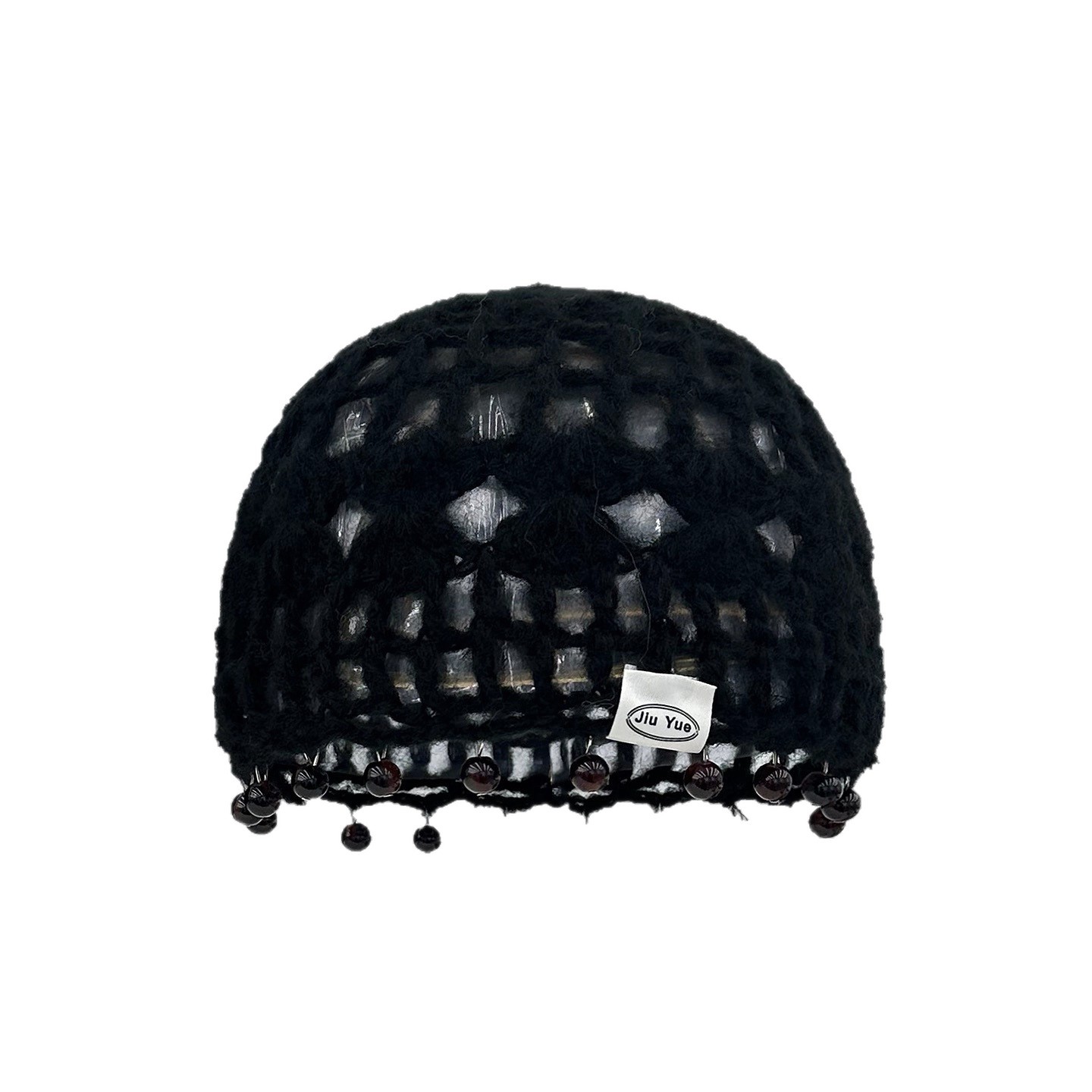 Wholesale hand-woven beaded hollowed-out headwear hats with a female ethnic style. Sweet knitted hat trend for traveling and taking photos in western Sichuan