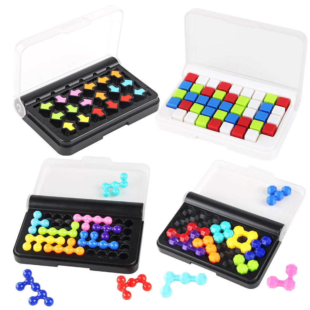 Children's intelligence brain logical thinking training mini Magic bead board game puzzle game Smart pocket colorful bead toy