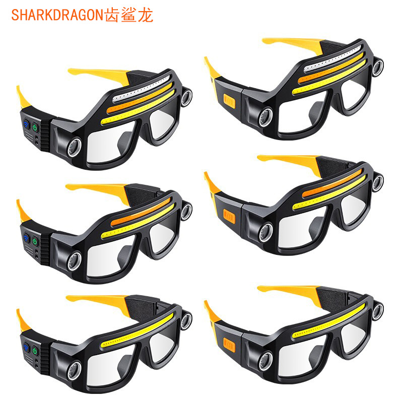 New cross-border COB glasses headlamp USB charging eye-protecting work light, outdoor cycling night fishing windproof strong headlamp