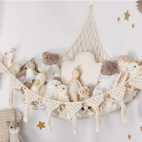 Toy Hammock Triangular Mesh Bag Cross-border Hot Selling Toy Hanging Storage Bag Plush Toy Storage Mesh Triangular Mesh