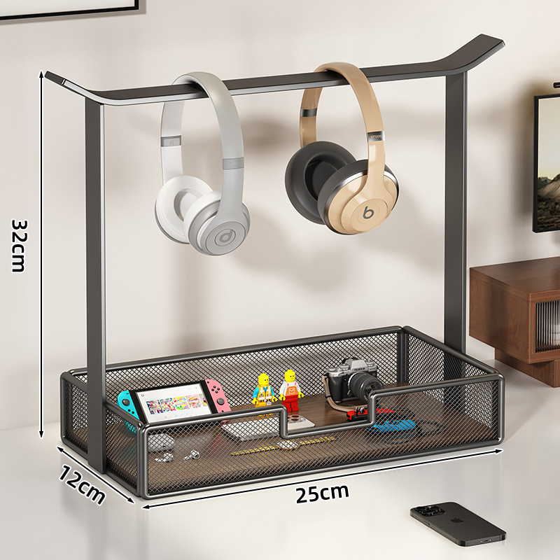 Headphone holder, gaming headset holder, desktop storage headphone rack, dormitory shelf