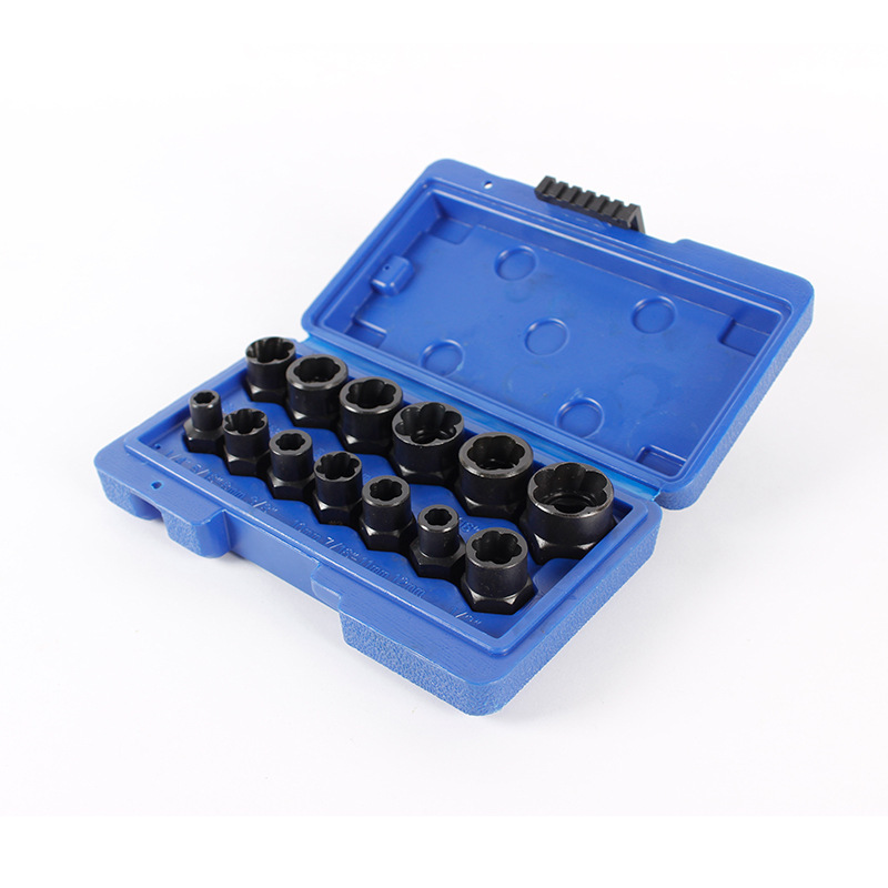 13 pieces of nut remover, damaged and incomplete screw remover, stripped thread screw, hexagonal removal, sleeve assembly, bolt disassembly