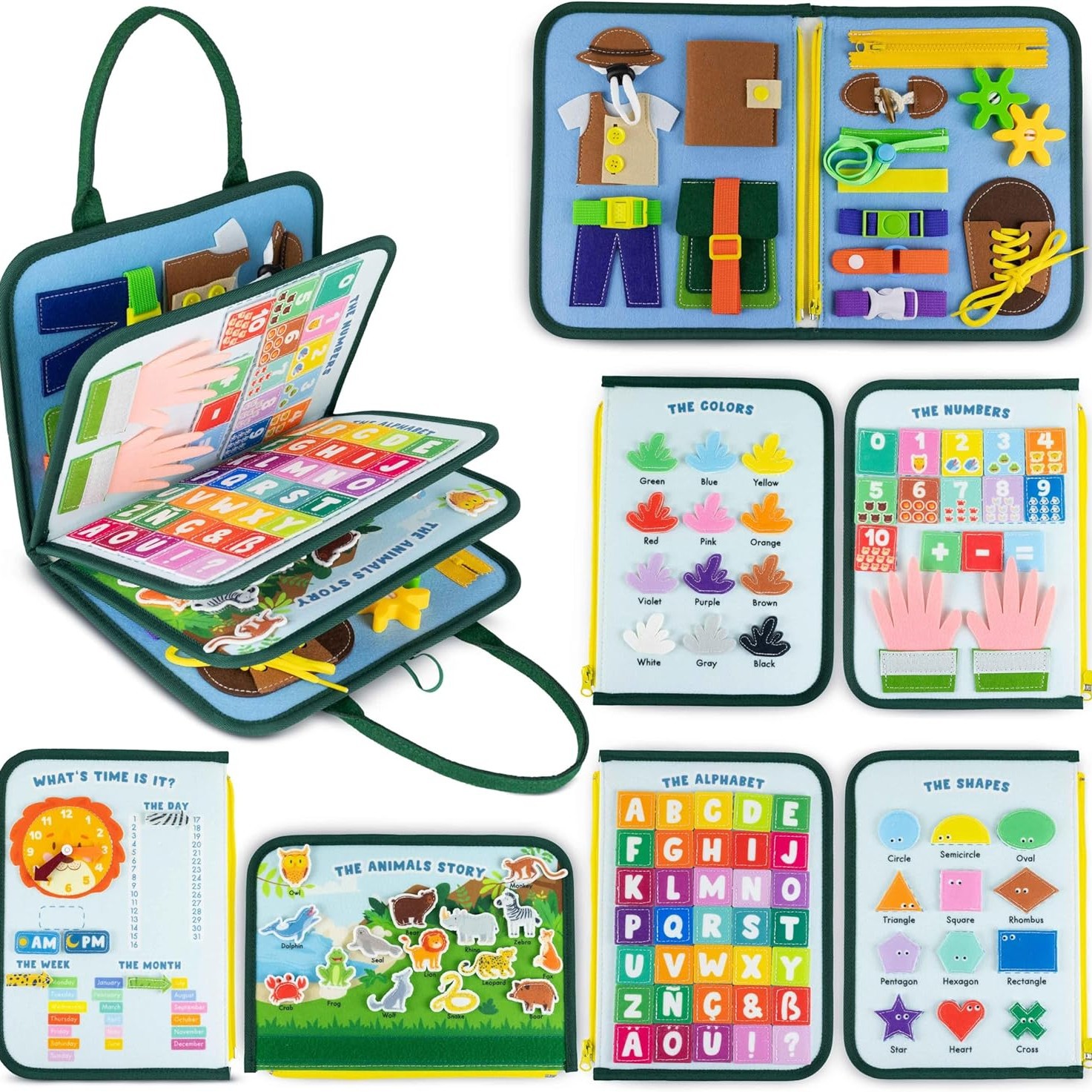 New wholesale felt learning board for early childhood education, Montessori busy book for children.
