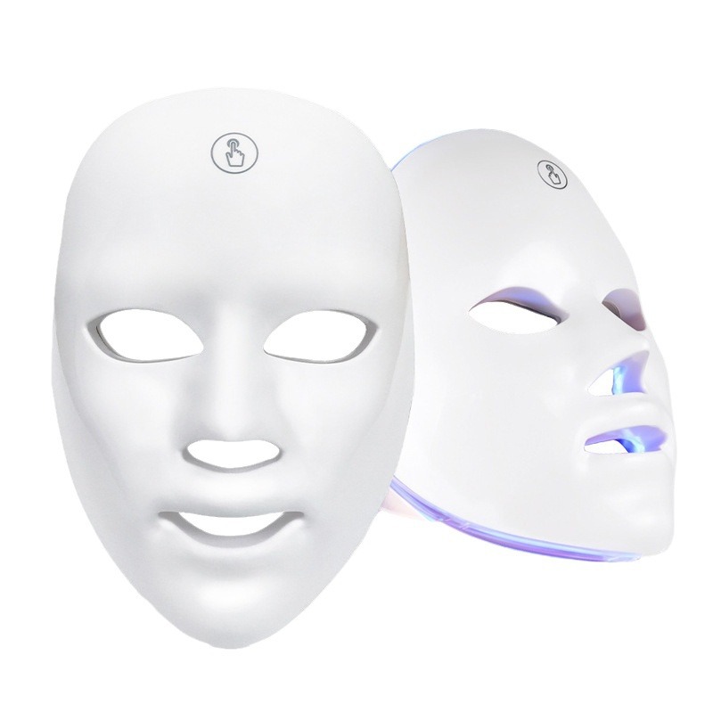 Cross-border LED red light beauty device face mask with 7-color spectrum, home skin rejuvenation and ion light mask, Russian
