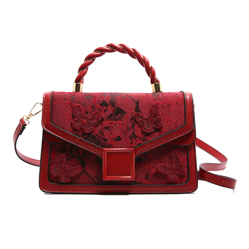 Women's small handbag, 2025 new style, fashionable embroidered shoulder bag, versatile crossbody small square bag.