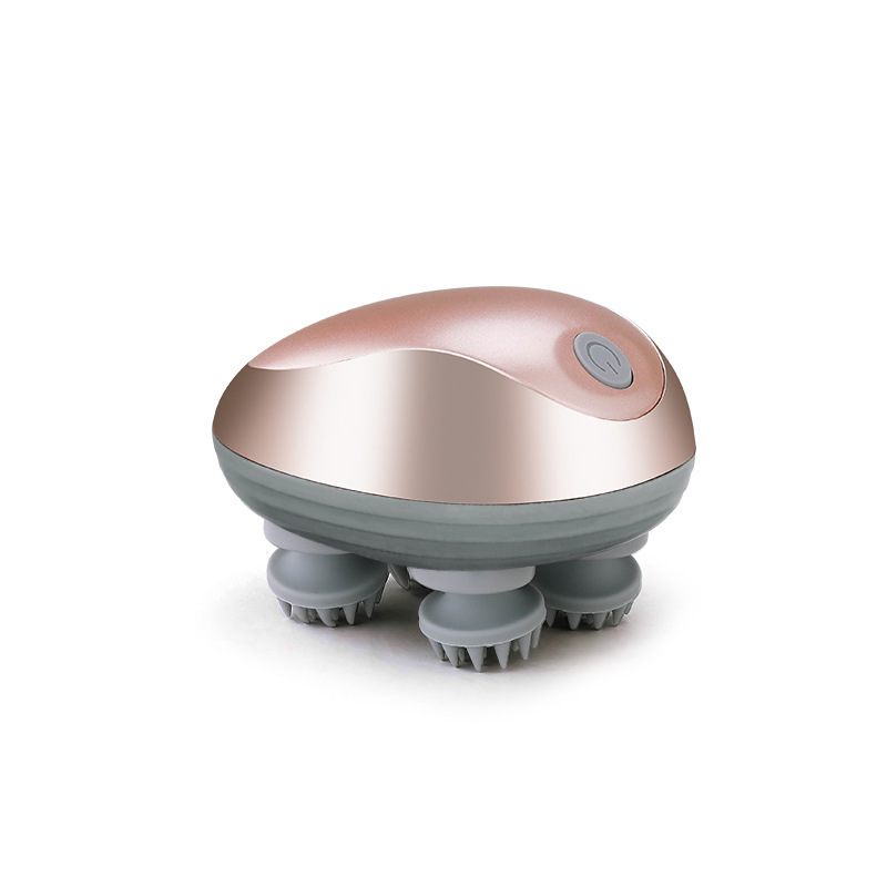 Mini head massager, rechargeable massager for scalp and headaches, multi-functional kneading and vibration therapy device.