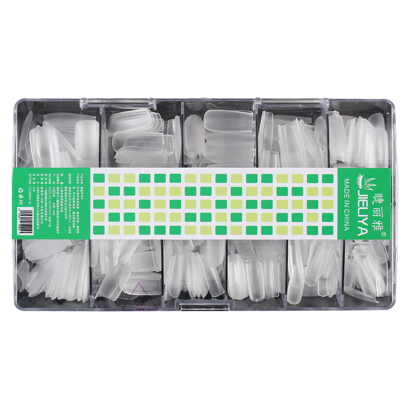 Jieliya Nail Tips: Ultra-thin, seamless, no-brush, wearable, semi-thin, transparent, touch-up refill pack 500