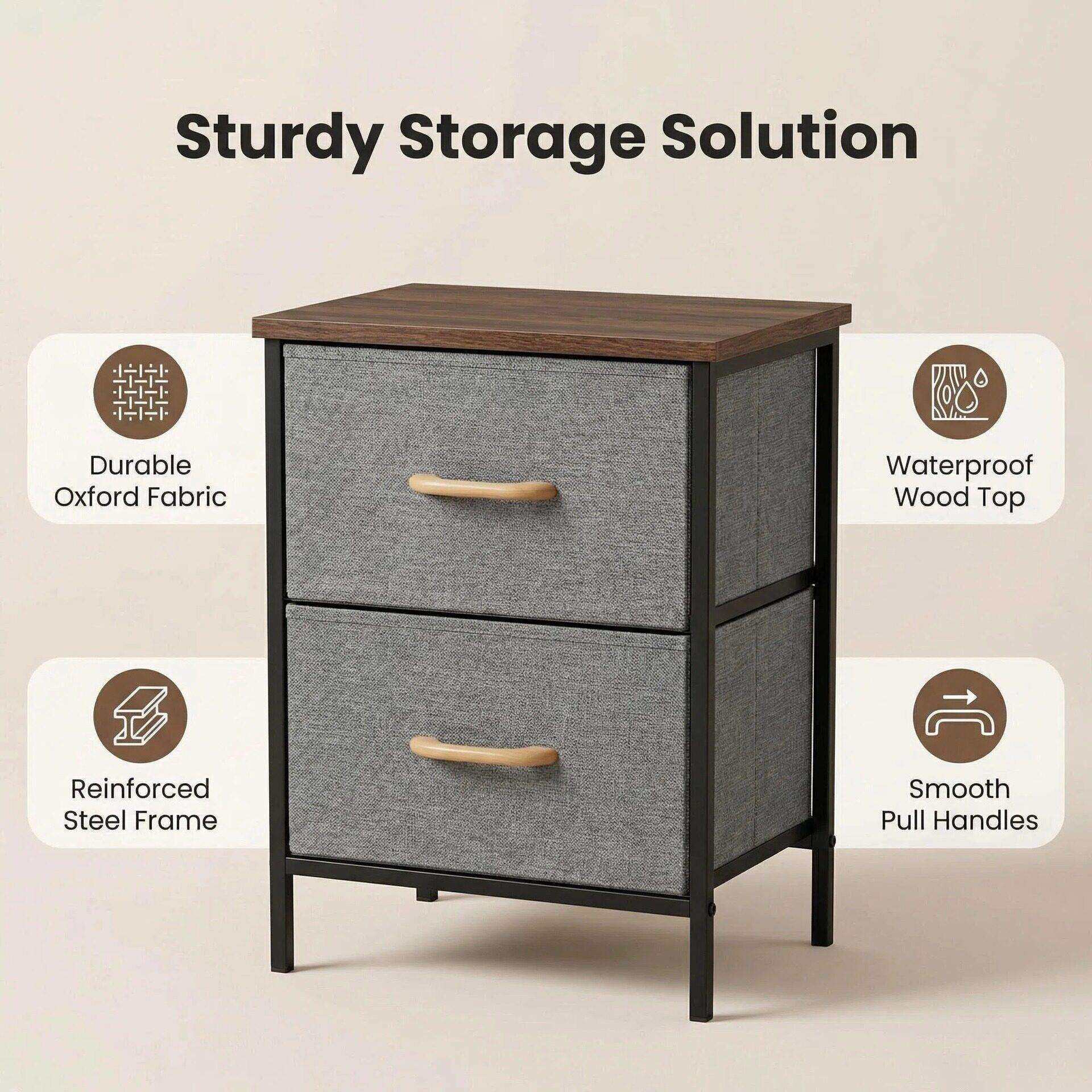 Bedside table storage cabinet, dormitory fabric dustproof bedside drawer bedroom storage cabinet, chest of drawers
