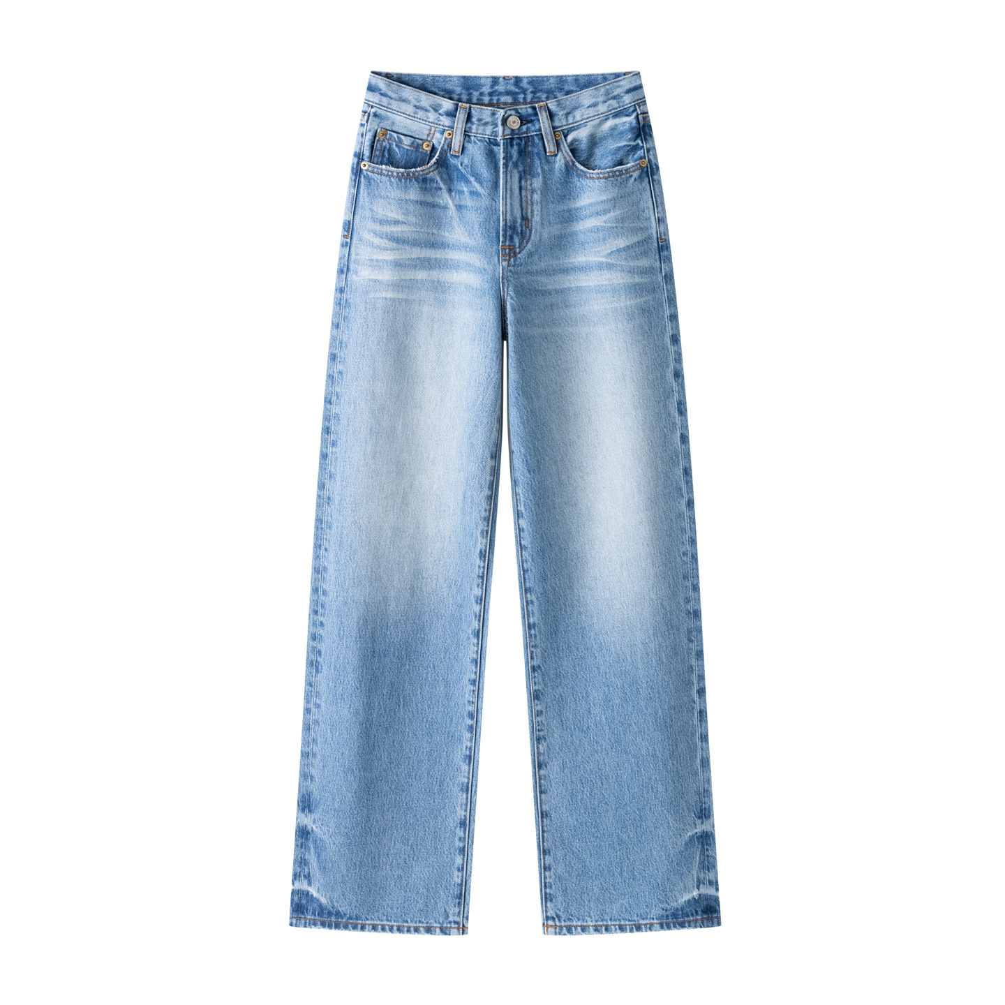 MBB's two lengths of 2026 Spring/Summer new style cat-beard slimming loose, non-elastic, firm and straight jeans