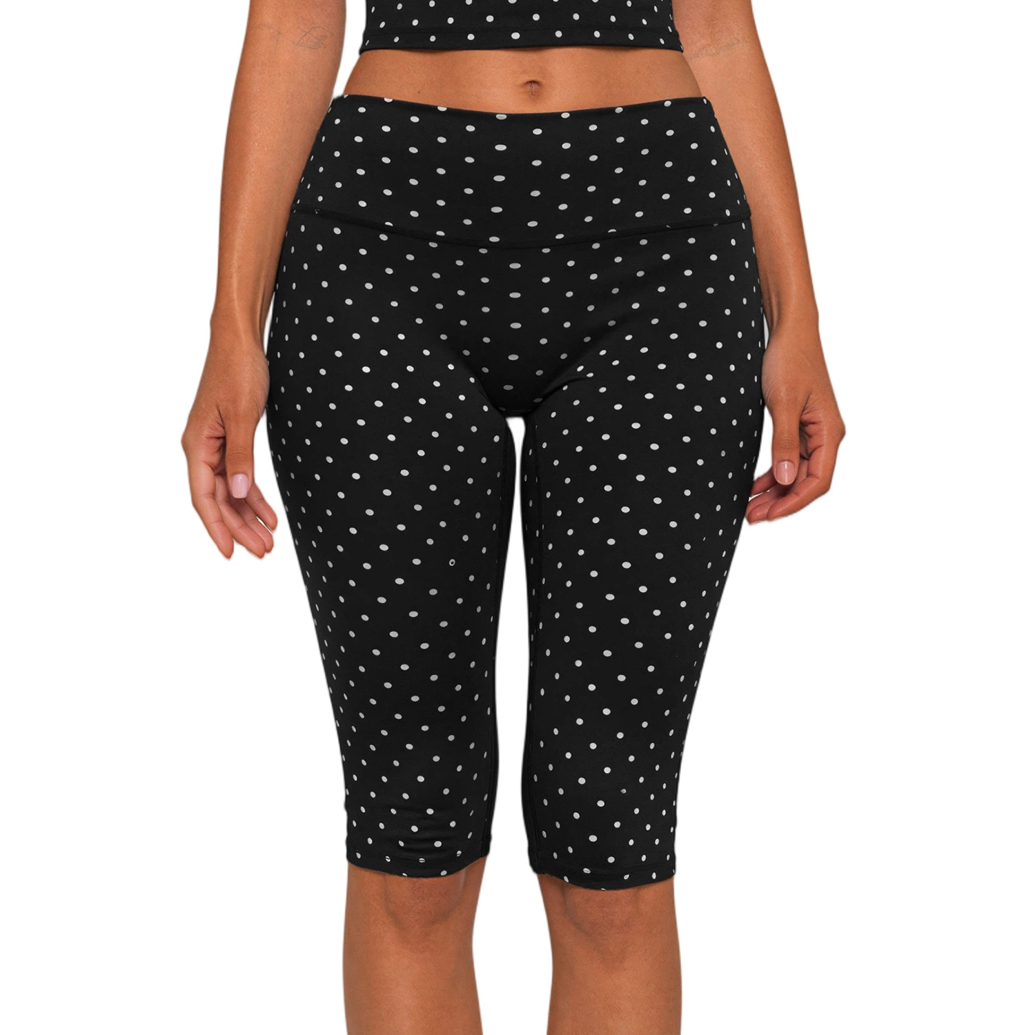 XiXi's new polyester-spandex printed mid-length shorts, high-waisted, hip-lifting, tummy-flattening, draping, three-dimensional Pilates sports mid-length shorts, women's 4551