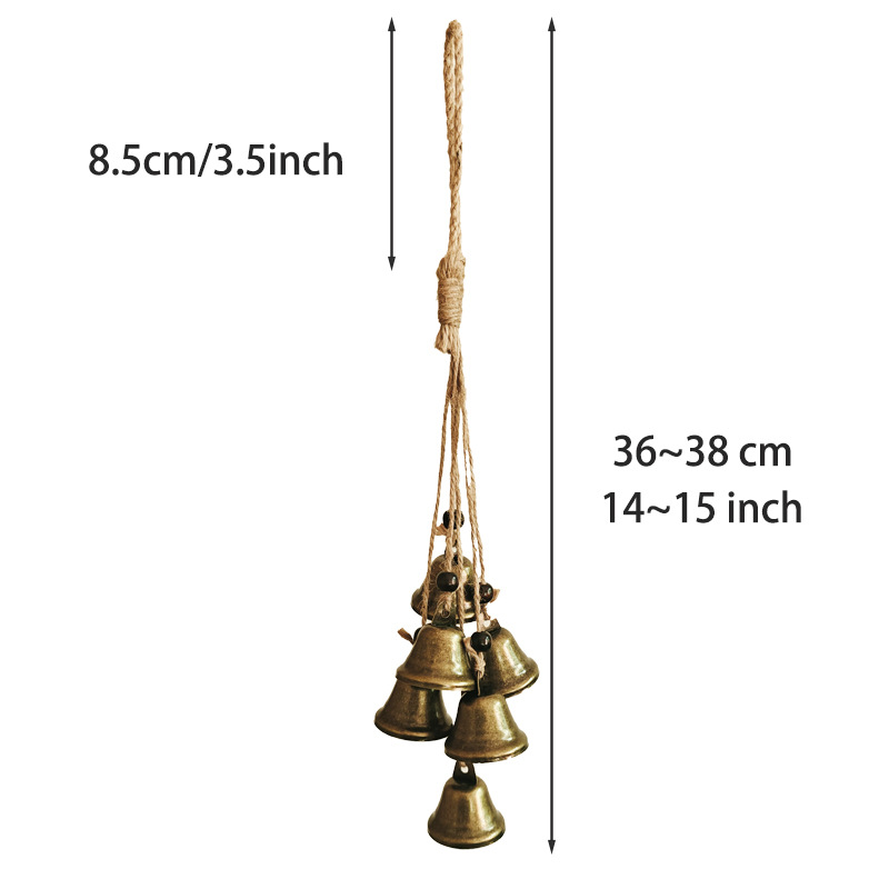Shop doorbell, string of bells, Christmas wind chimes, atmospheric ornaments, metal bells, DIY hand rope decorations