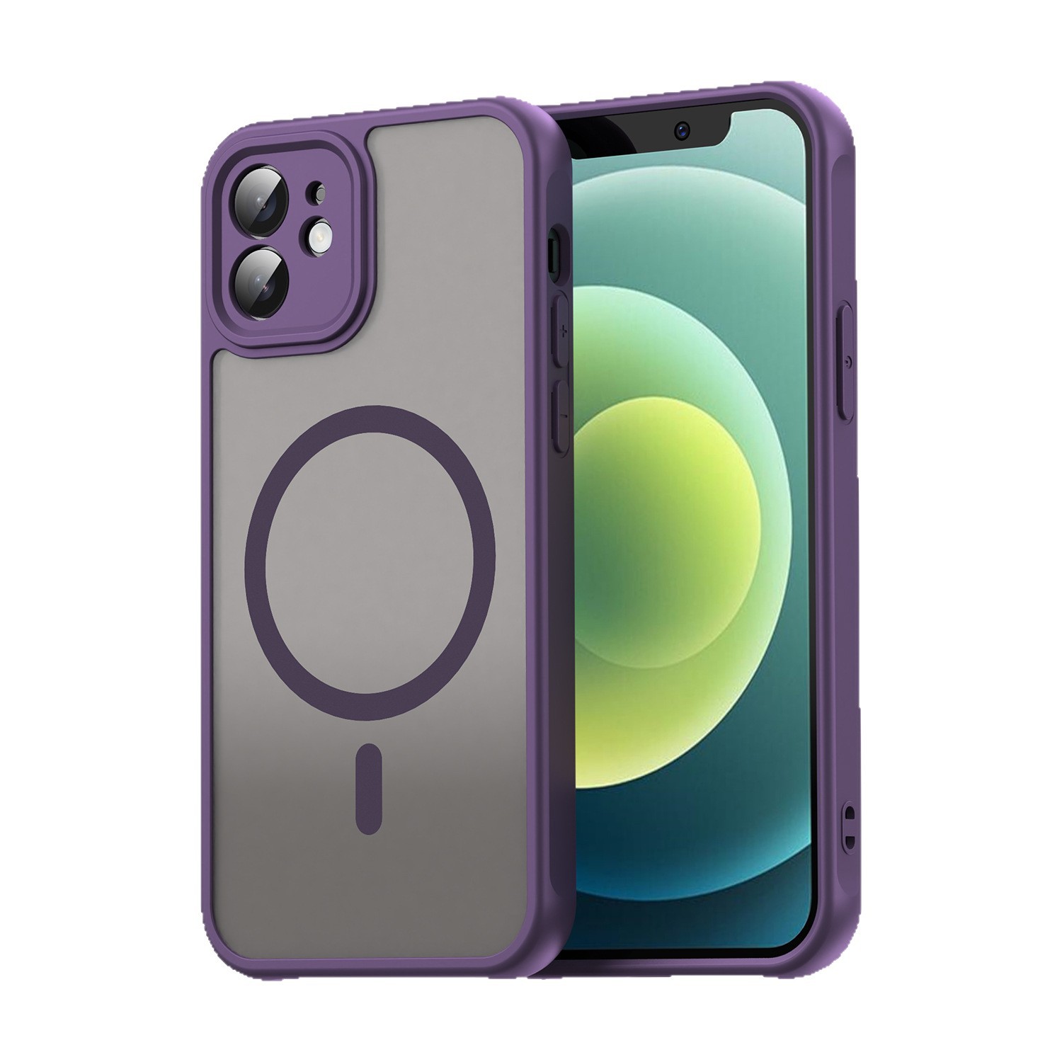 Compatible with Apple 12 protective case, iPhone 12 Pro phone case, 12proMAX, Fandun PC plus TPU frosted magnetic closure
