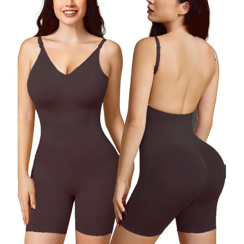 Cross-border Summer Sexy Shapewear Bodysuit for Women - Slimming, Tummy Control, Waist Slimming, Hip Lifting, Gathering, Tight Fit, Chest Support, Backless Underwear