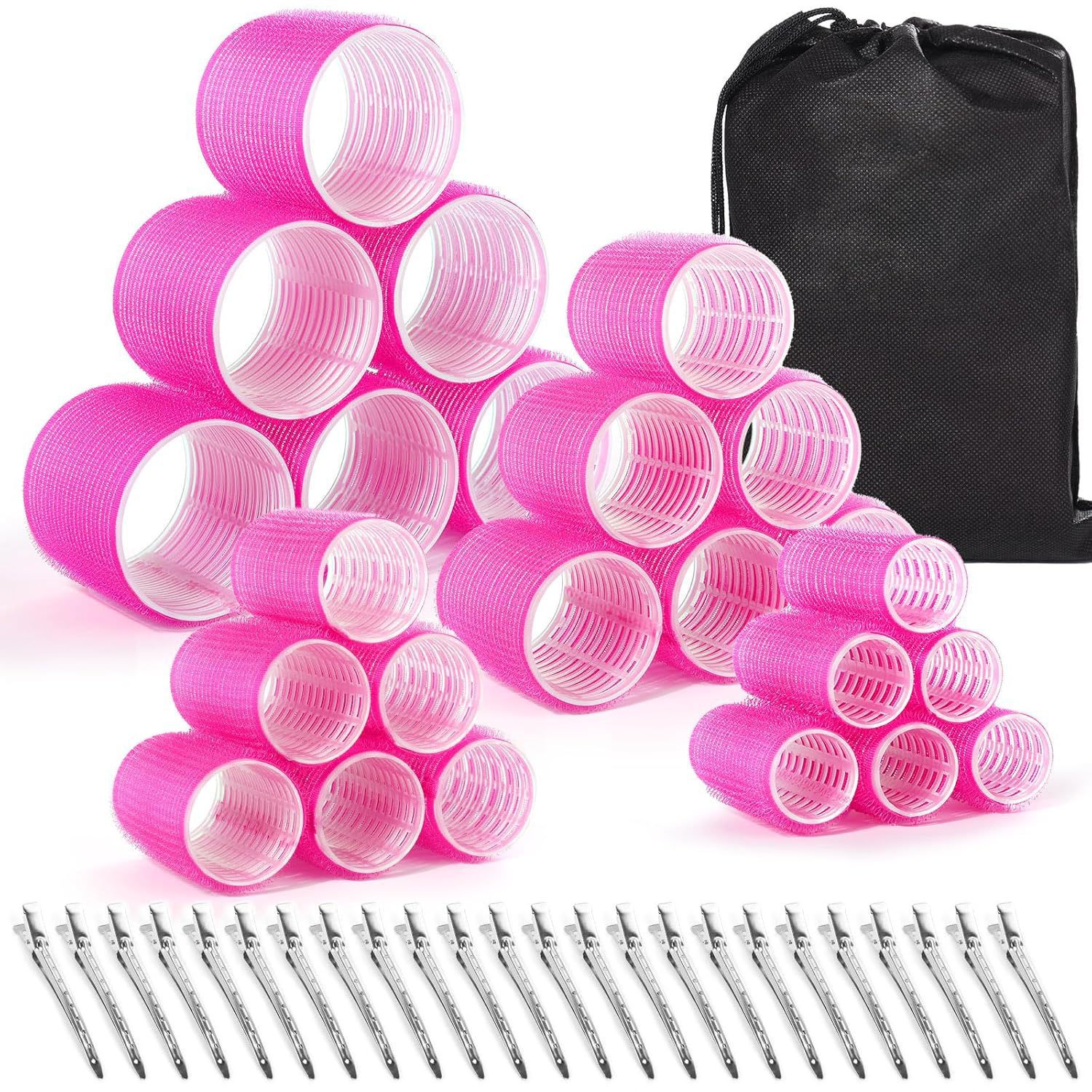 Colorful Velcro Hair Curlers for Lazy Hair, Airy Bangs, Self-Adhesive Volumizing Hair Curlers, No-Wrinkle Pear-Shaped Curls