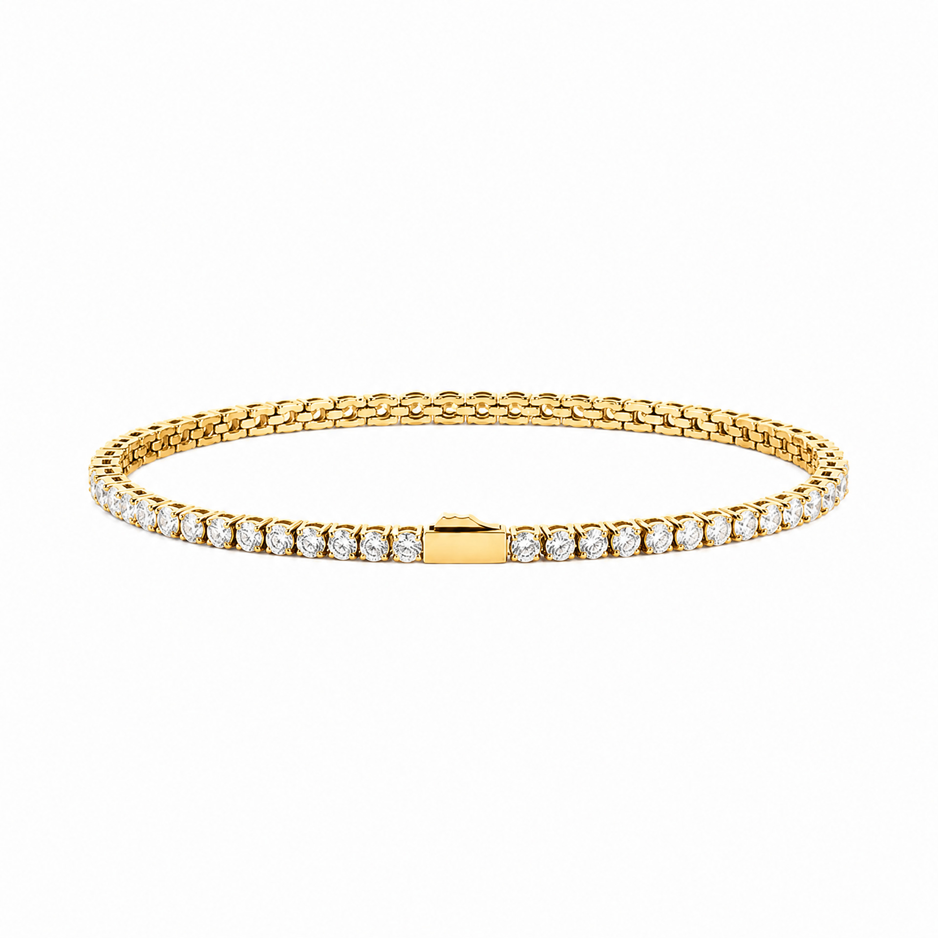 316 stainless steel white zircon tennis bracelet for women, 3-5MM, men, European and American processed export bracelet, light luxury