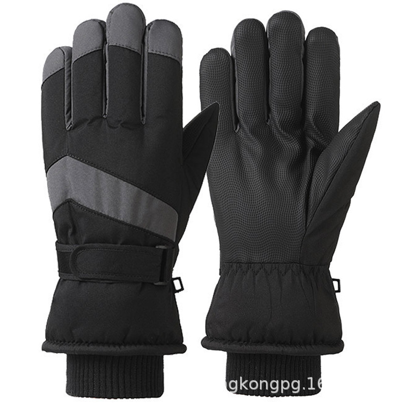 Ski gloves for men and women, touch screen, cold-proof, windproof, fleece and thickened, sports cycling cold-proof and warm gloves for autumn and winter