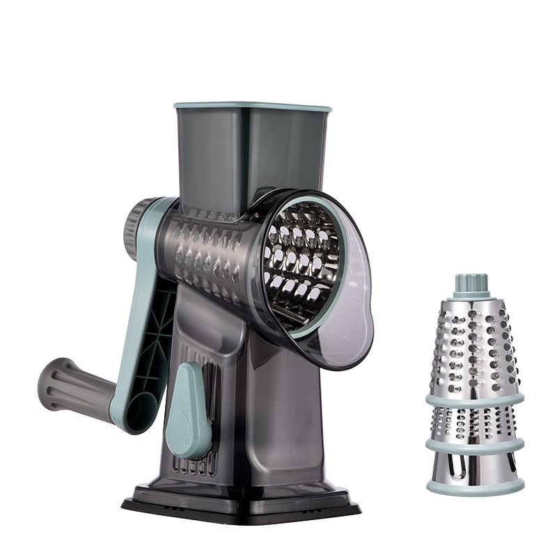 Rotary cheese grater, suitable for slicing vegetables and potatoes. Three-blade grater, a perfect tool for cutting vegetables