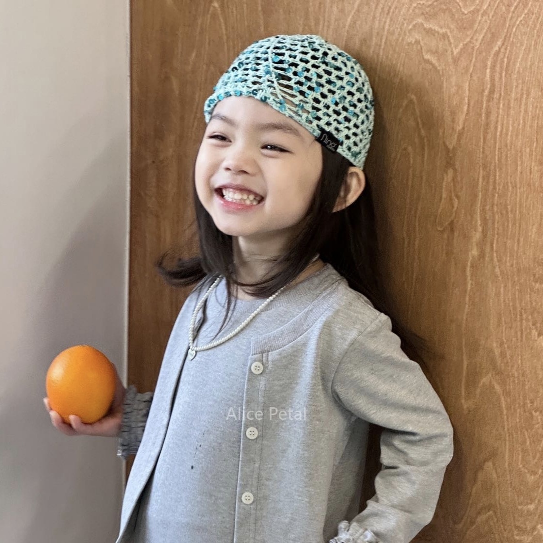 Children's hats, fishing net hats, genuine sequined hats, 25 girls' knitted hats, baby girls' pullover woolen hats, Korean style fashion