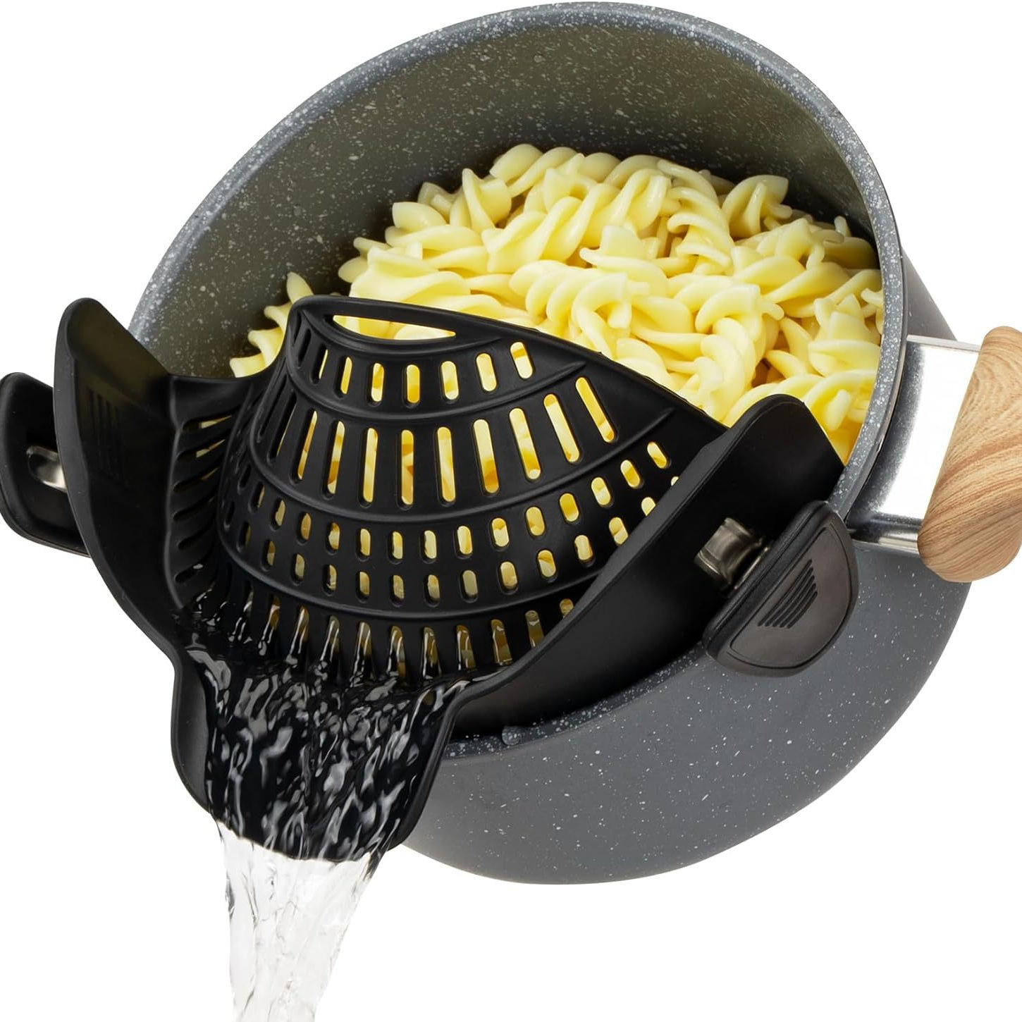 2024 New Original Design Silicone Drainer for Pots, Noodles, Vegetables, and Fruits, Preventing Spills and Leaks