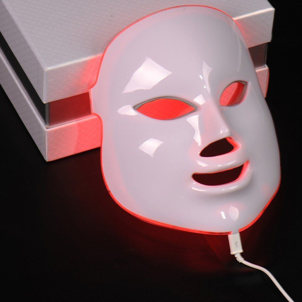 Export LED facial mask beauty device, skin beautifying red and purple light photon mask device, home use spectral instrument for face