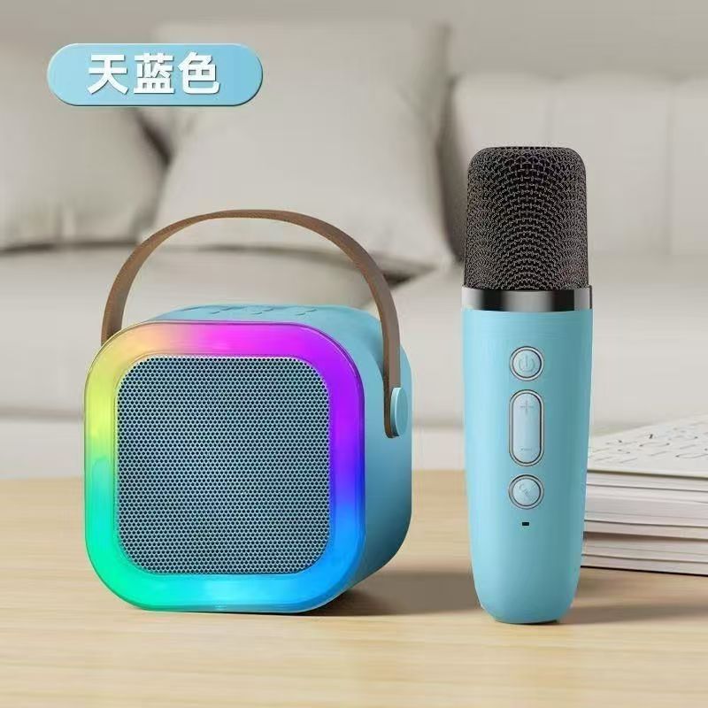 K12 Bluetooth Speaker Microphone Karaoke Speaker Wireless All-in-One Set for Families and Children's Outdoor Bluetooth Speakers