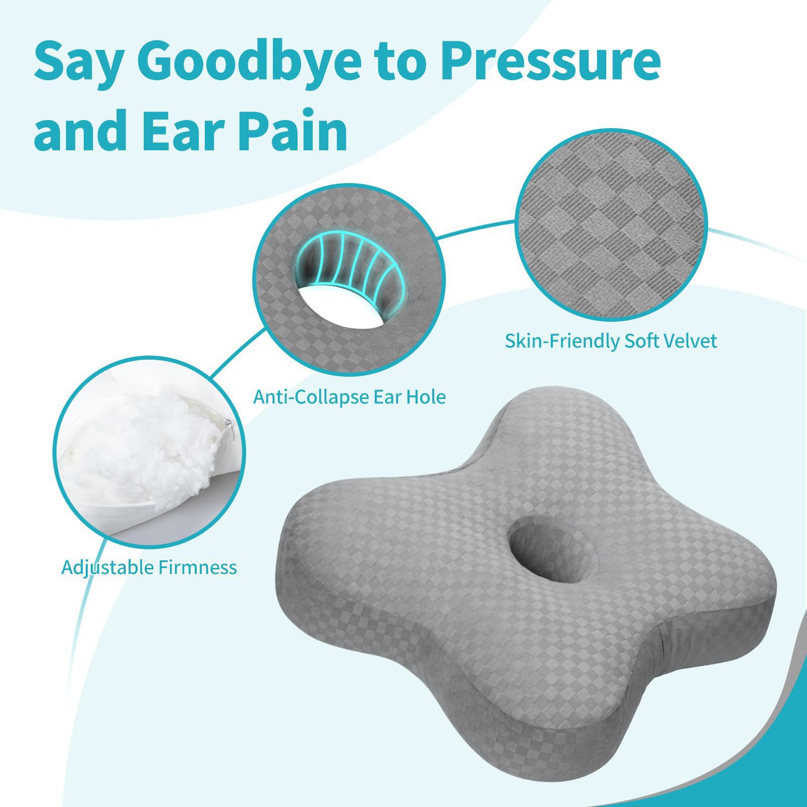 Ear piercing pillow, ear protection without ear pressure, sleeping on the side, hollow beauty pillow, ear piercing bone nails, ear piercing savior, ear pillow