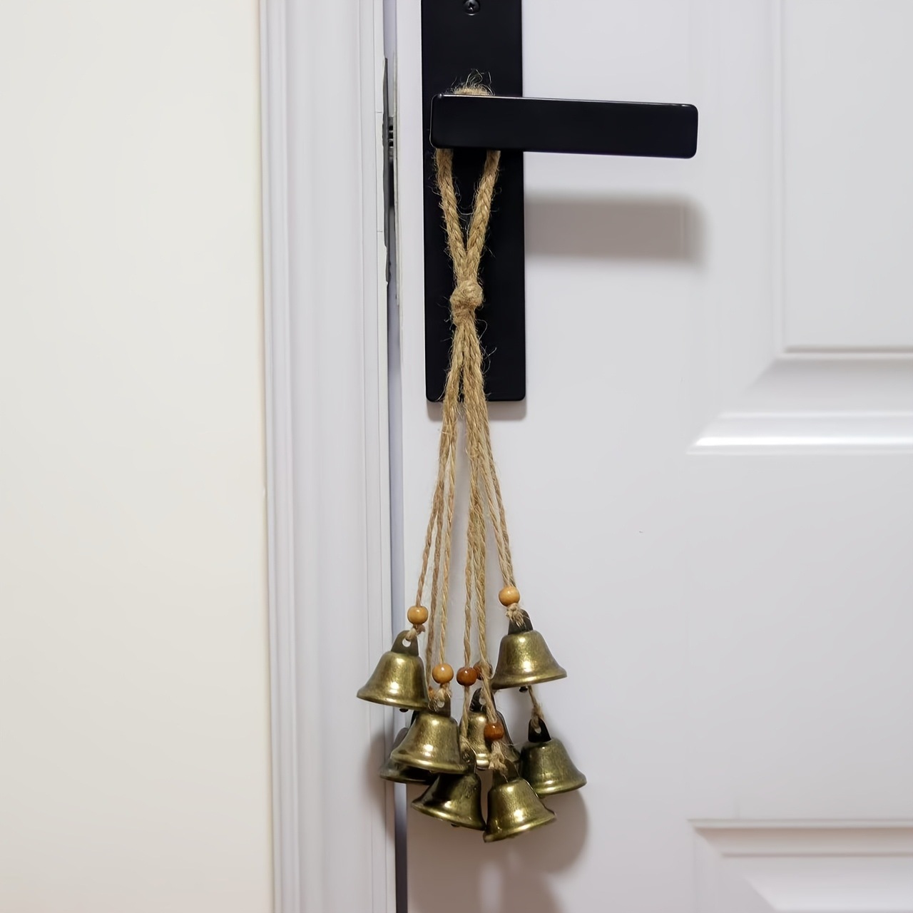 Amazon's new cross-border hemp rope witch metal wall-mounted bell door handle protector home decoration wind chime