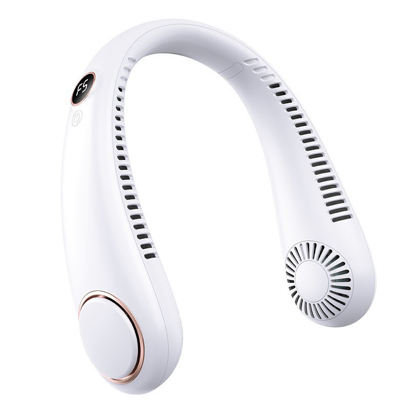 Digital display bladeless neck fan, fast charging portable fan, USB portable outdoor fan.