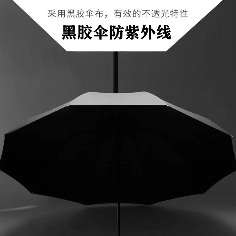 Three-fold extra-large business umbrella, unisex foldable rain and sun umbrella, UV sun umbrella, logo printing available.
