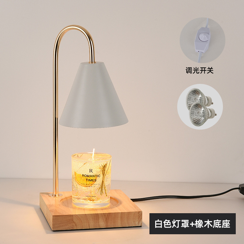 Wooden aromatherapy lamp, candle melting lamp, adjustable dimming candle holder lamp, bedroom aromatherapy burner, candle melting lamp, fragrance diffuser