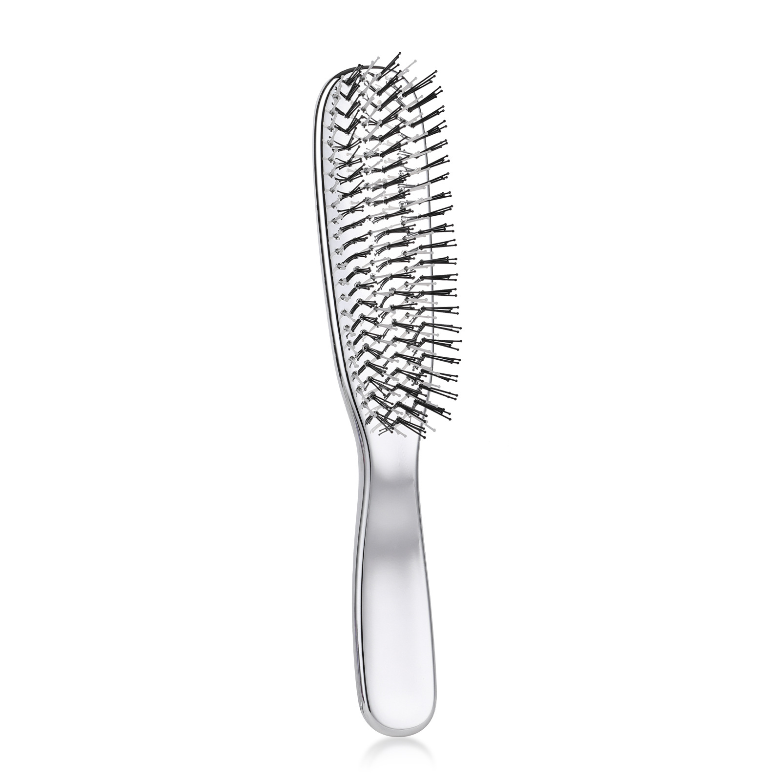 Colorful mini anti-tangling comb, small portable comb, transparent plastic travel comb, electroplated hair-smoothing comb, cross-border wholesale.