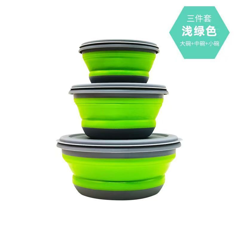 Folding bowl, pet bowl, lunch box, plate set, portable outdoor products, spare box set, tableware, food storage box, tableware set