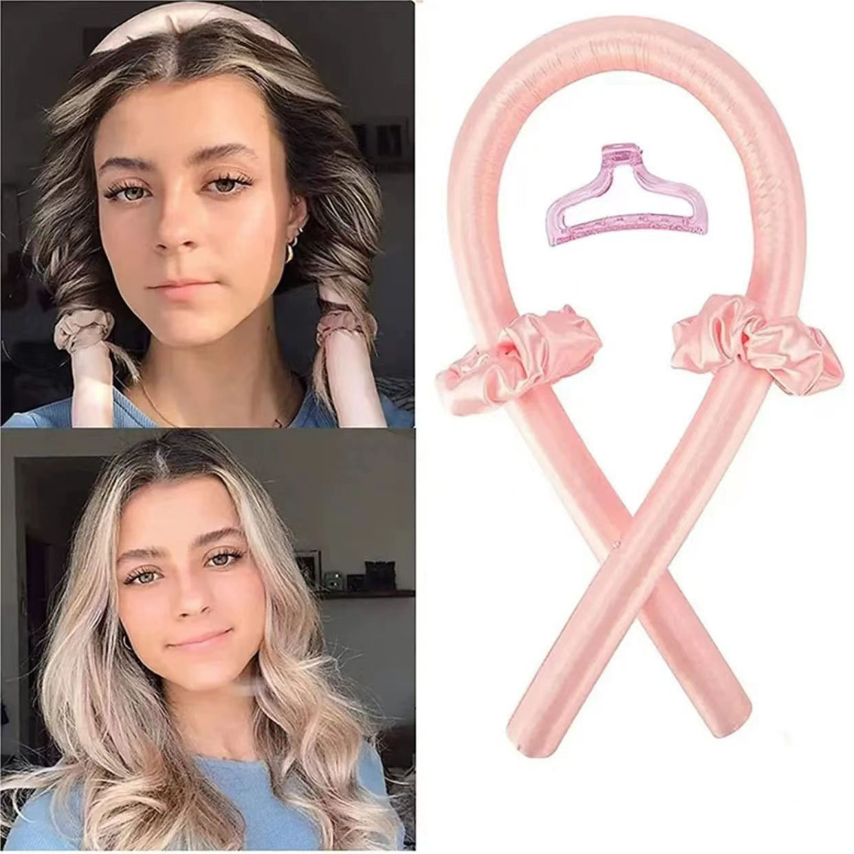 Cross-border best-selling big wave hair curling iron, hair-friendly, no-iron, sleeping curling iron, hair stick, hair bun maker
