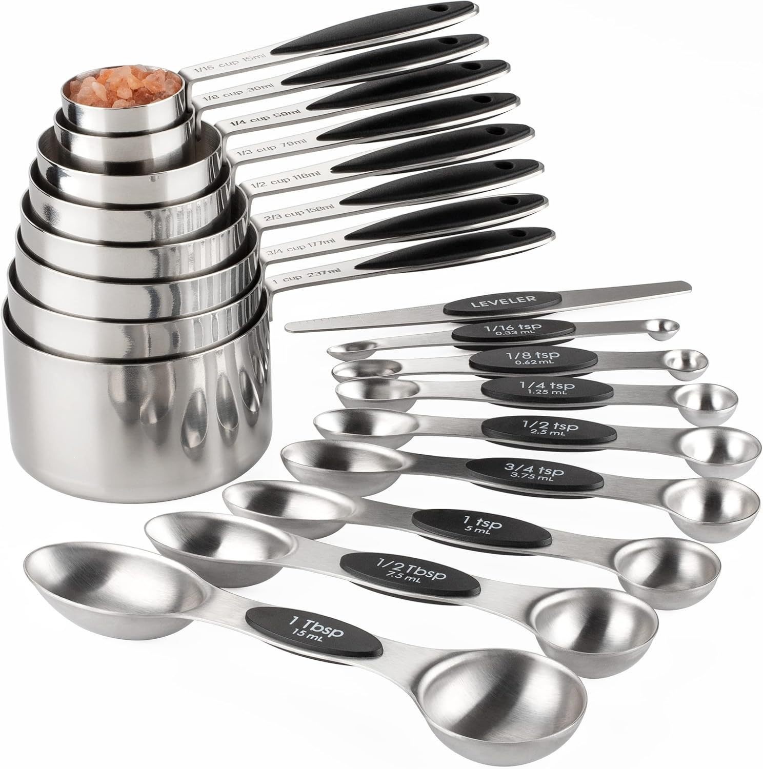 Cross-border Amazon stainless steel measuring cup and spoon set, baking tools, scale measurement, seasoning stainless steel measuring spoon
