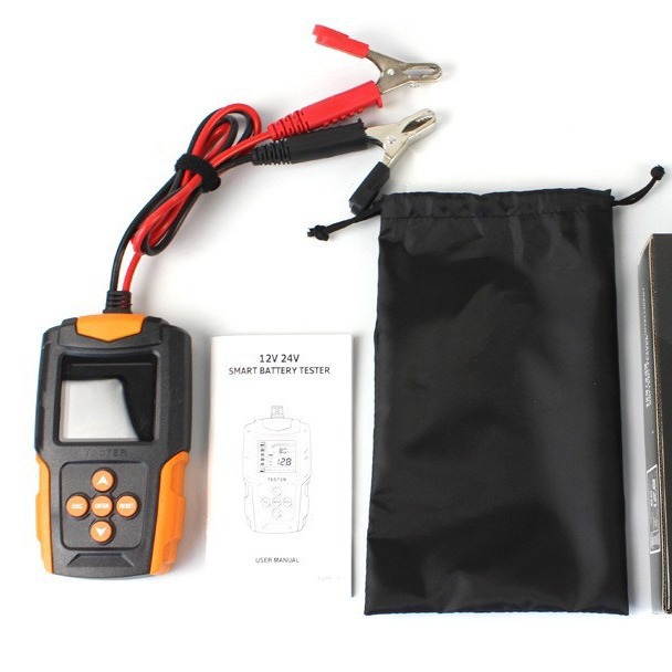 Car battery tester, 12V/24V battery tester, CCA internal resistance meter, motorcycle battery diagnostic instrument.